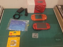 PSP Carnival Colors, Red, Charger & 64GB Memory Card!