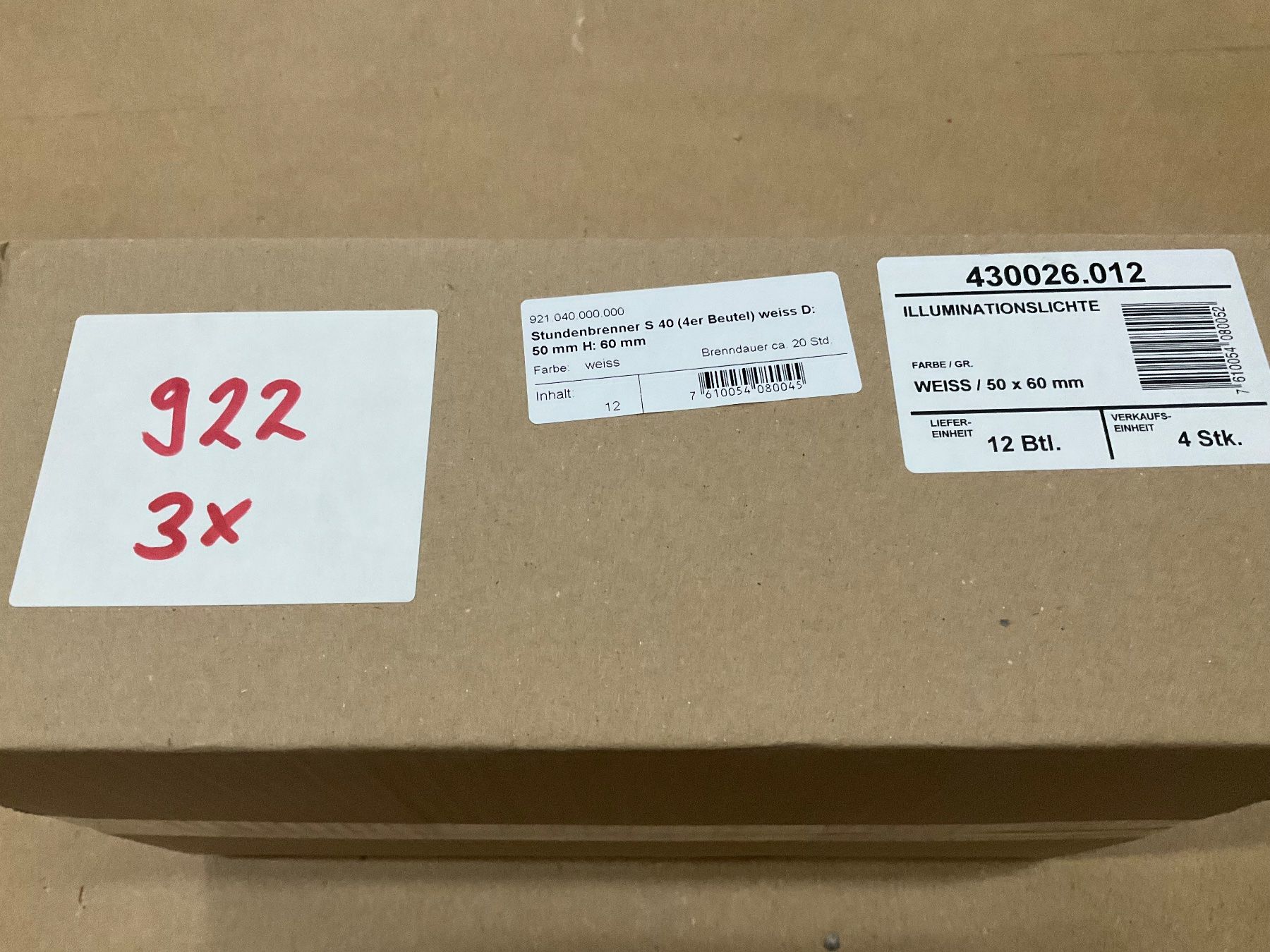 Candele: 922 Posten Stundenbrenner aus Liquidation – Nuovo (secondo la descrizione) da Derendingen venduto da Meisterstuecke 5
