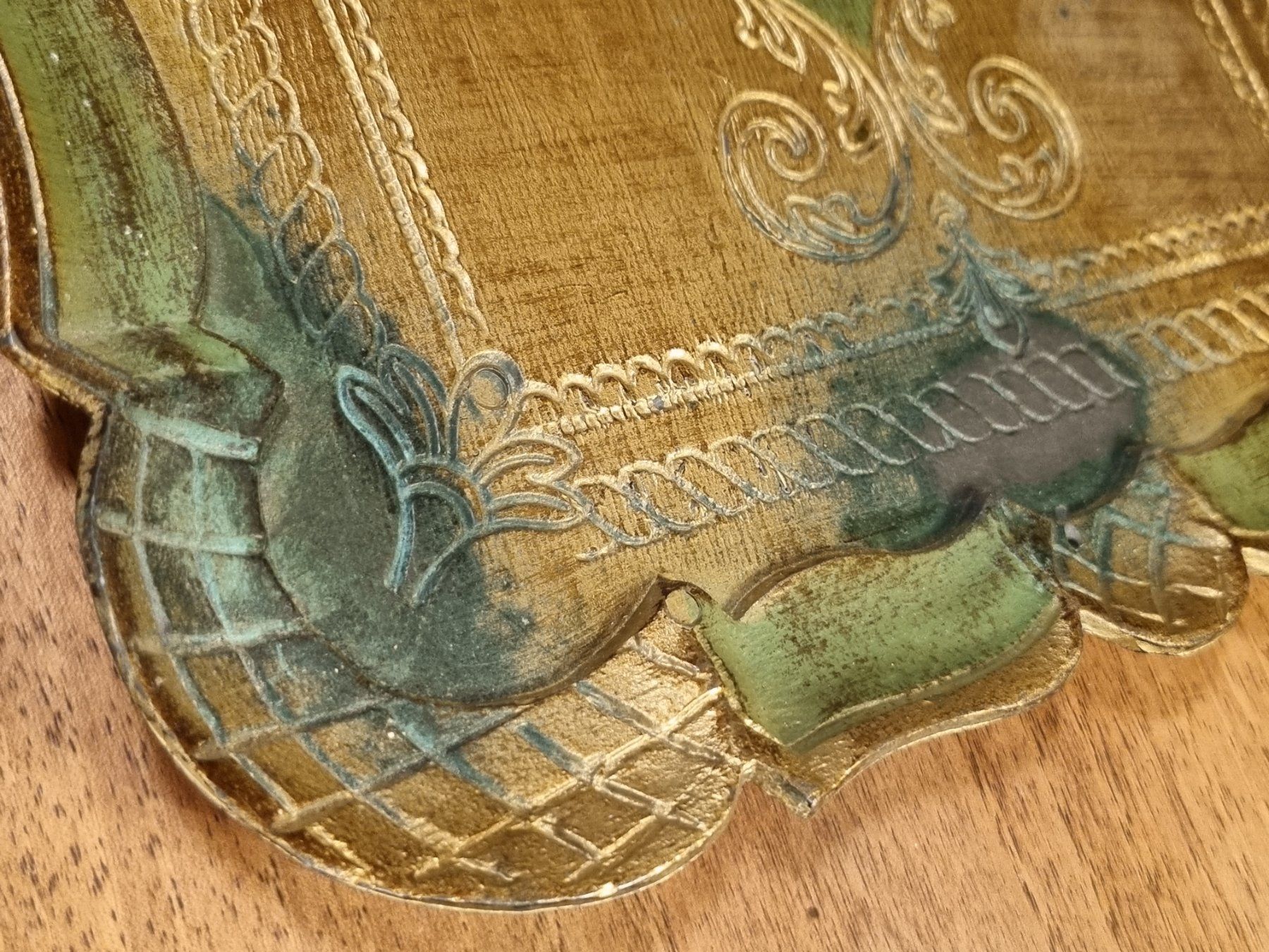 Piatti di portata: Vintage Florentiner Tablett grün-gold – Usato da Scharnachtal venduto da devin03 5
