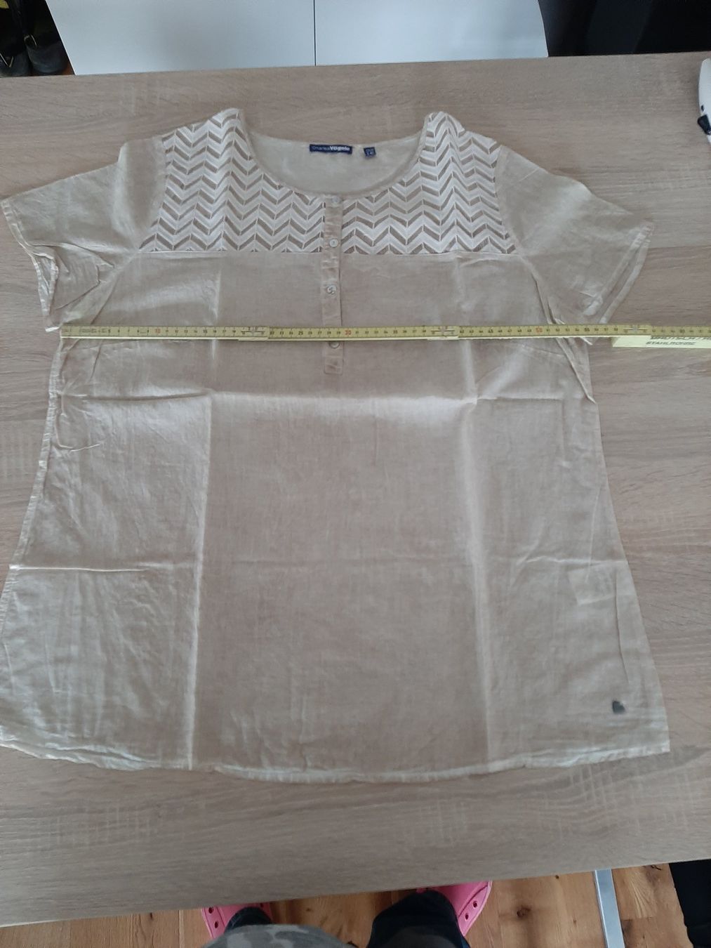 Camicette: T-Shirt / Bluse beige, durchsichtig, Gr. 46 – Nuovo (secondo la descrizione) da Menziken venduto da Rien1 2