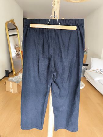Uniqlo Schwarze Baumwollhose mit Elasthan-Bund – Grösse XL