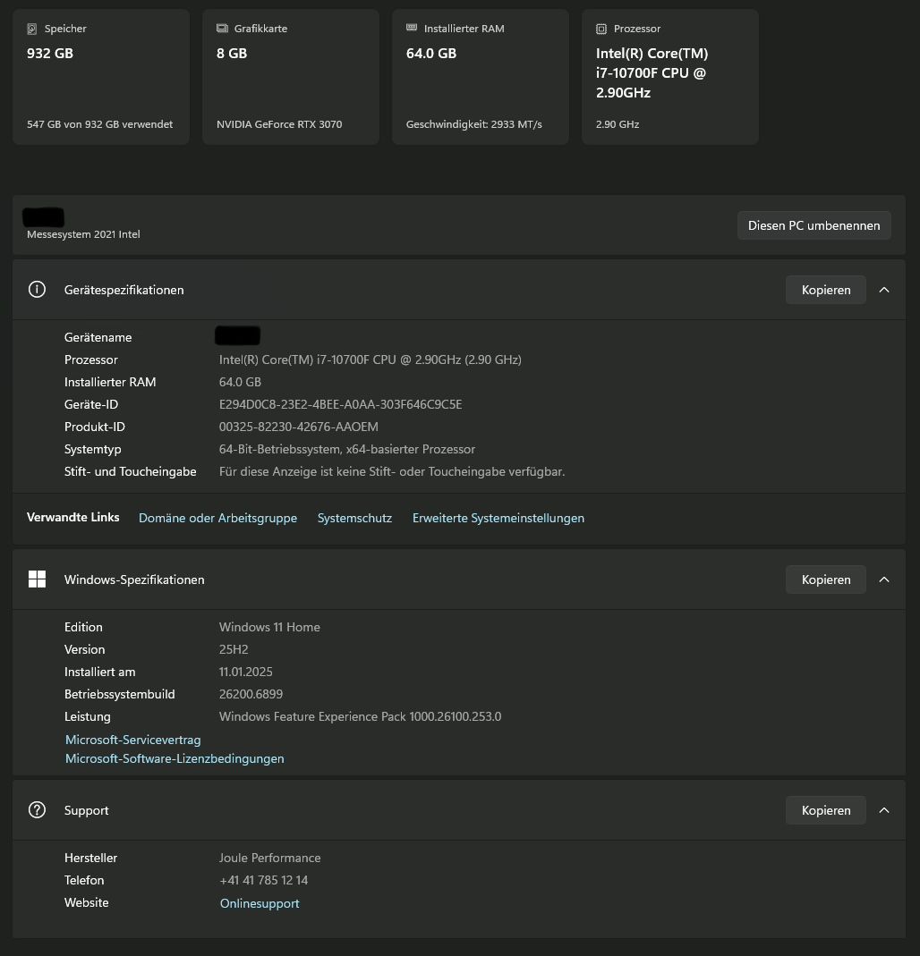 PCs: Gaming-PC Intel Core i7 RTX 3070 64GB RAM Joule Performance – D'occasion à Schmerikon par babatan- 4