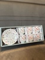 Tassenset mit Untertassen Blumenmuster neu in OVP