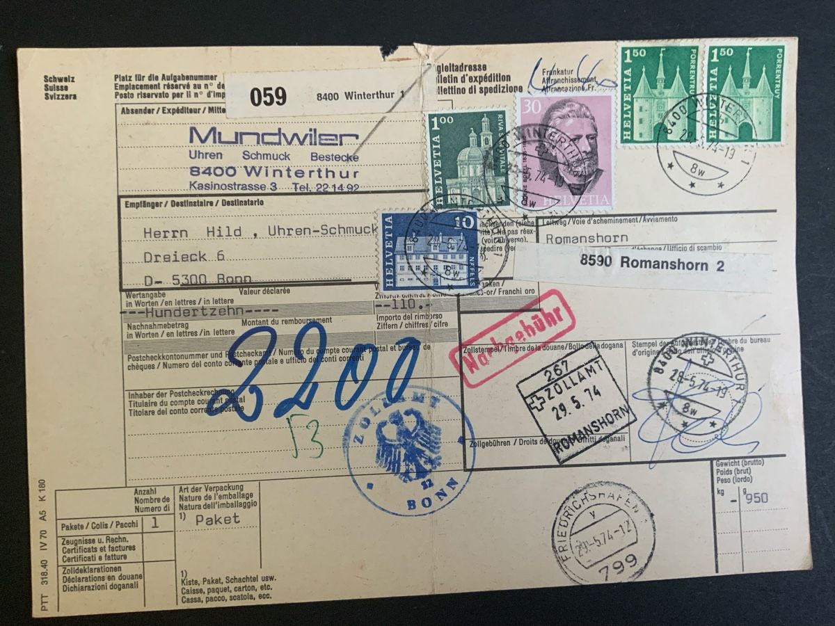 Tutti i francobolli: Winterthur.   Briefmarken – Usato da Binningen venduto da chr_cr5n