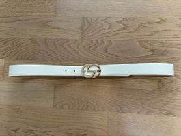 Ledergürtel weiss 95 cm