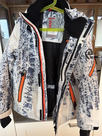 Skijacke ReimaTec weiss blau gemustert 134
