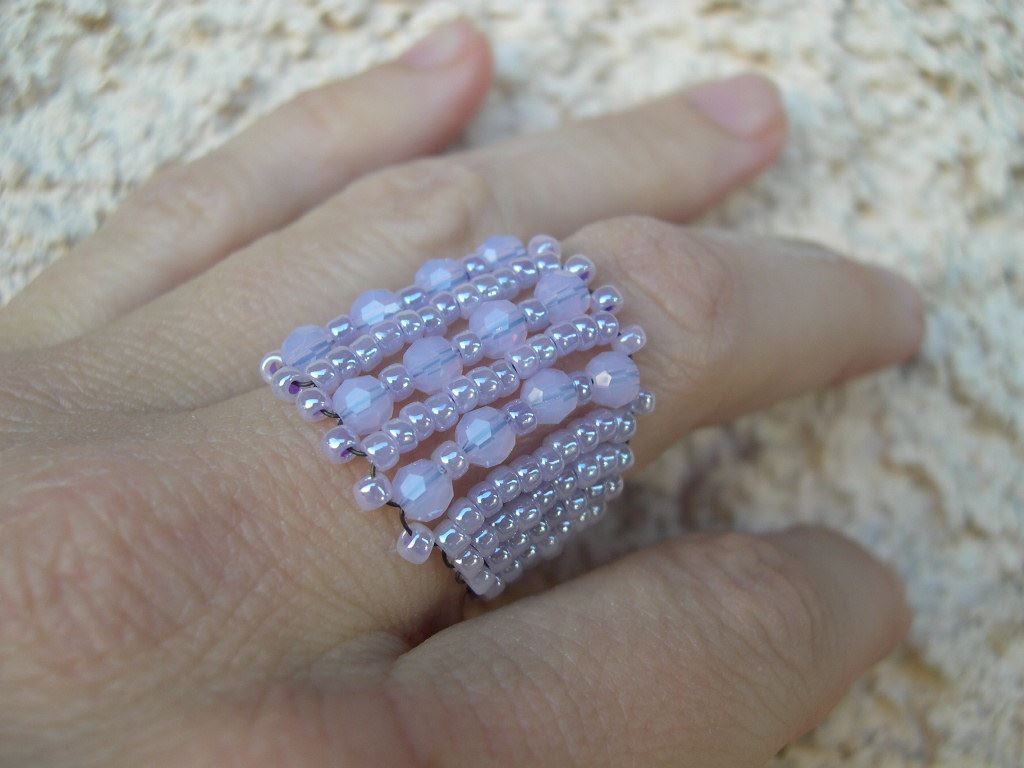 Anelli: Bague perles de rocaille & Swarovski / Ring Perlen – Nuovo e nell'imballaggio originale da Goumoens-la-Ville venduto da brandonv 1