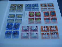 Pro Patria Lot 4erblocks älter, saubere mittige Stempel