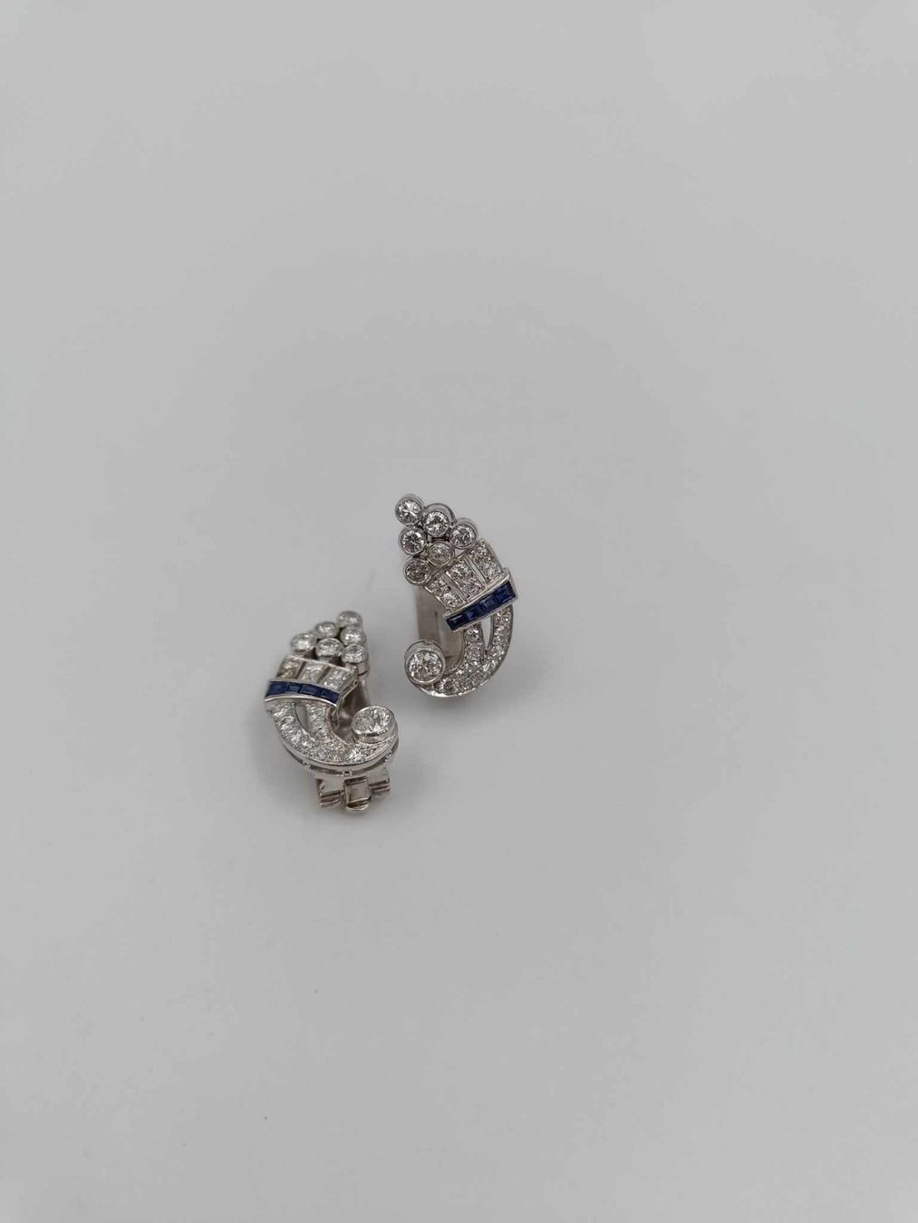 Ohrringe & -stecker: DIAMANT SAPHIR OHRSCHMUCK IN 950 PLATIN – Gebraucht aus Luzern von EdiGem 6
