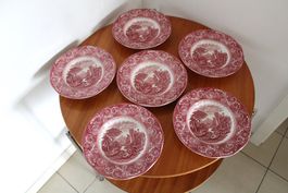 Vintage : 6 x Suppenteller,  Royal Warwick, England