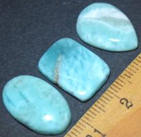 Cabochon Set L-4256 – 3 Stück Larimar 6 Gramm