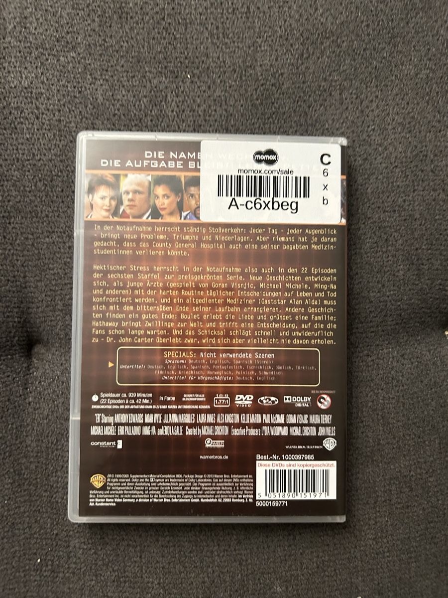 Tutti i DVDs: Emergency Room - Staffel 6 – Usato da Buchs ZH venduto da SegerLegende 1