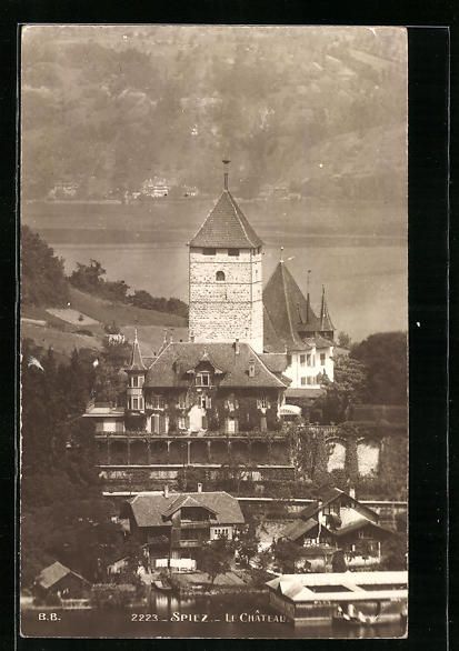 Cartoline postali: AK Spiez, Le Chateau, 1919 – Usato da Berlin venduto da bartko-reher