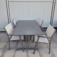 Garten-Sitzgruppe mit 4 Stühlen, anthrazit