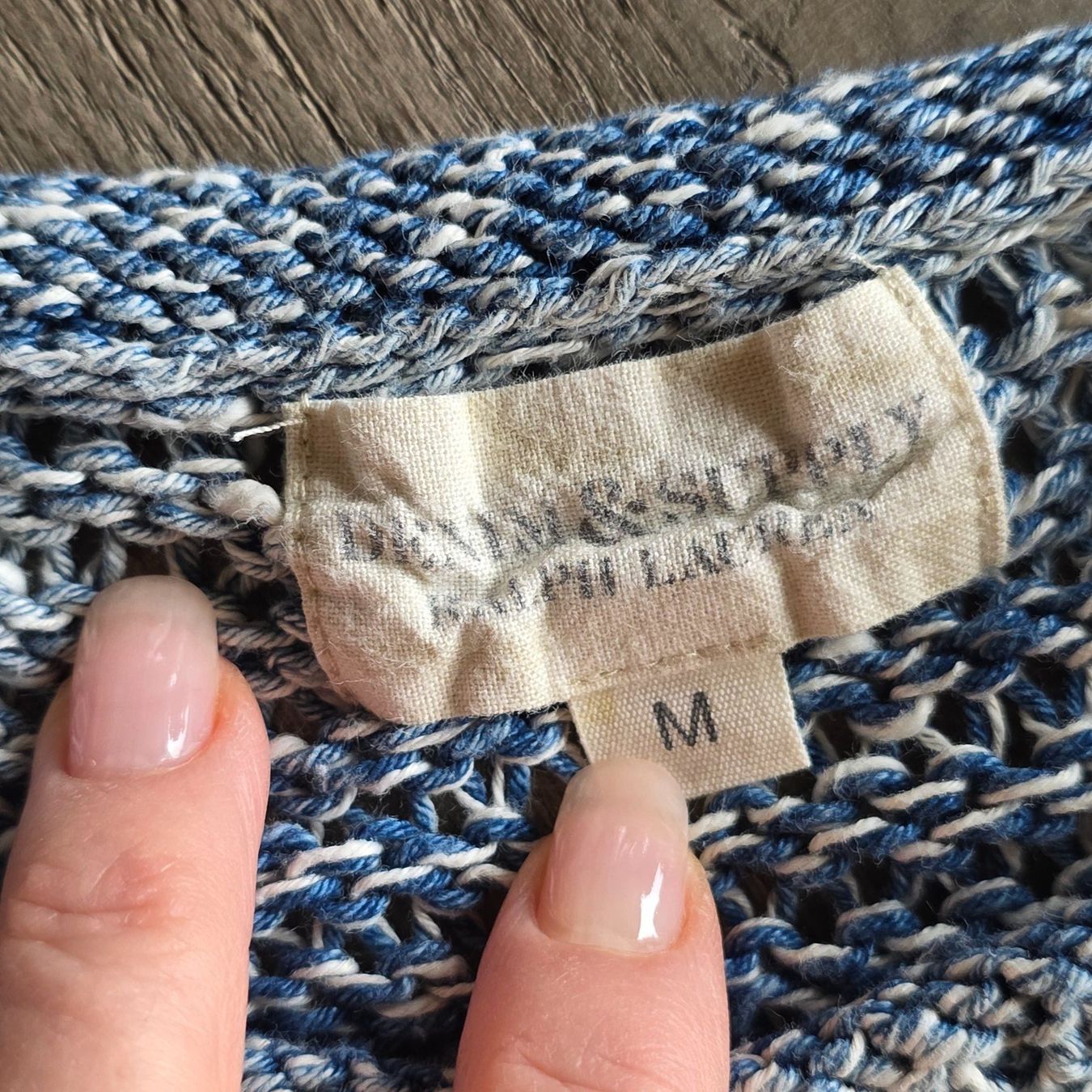 Maglioni & Felpe: 🐸 DENIM & CO LEINEN STRICKPULLOVER PULLOVER BLAU WEISS M – Usato da Môtier (Vully) venduto da Frogs 9