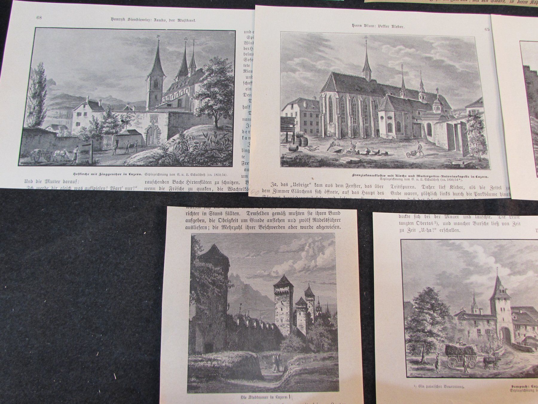 Grafica & Litografie: Luzern,Kloster,Burgen, 1900 – Usato da Walchwil venduto da Shells1 6