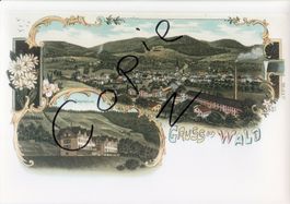 Gruss aus Wald - (AK Lithosansicht um 1900 im Form. A4)
