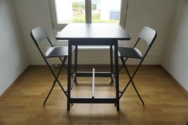 IKEA Hochtisch (Norarker) mit zwei Stühlen (Franklin)