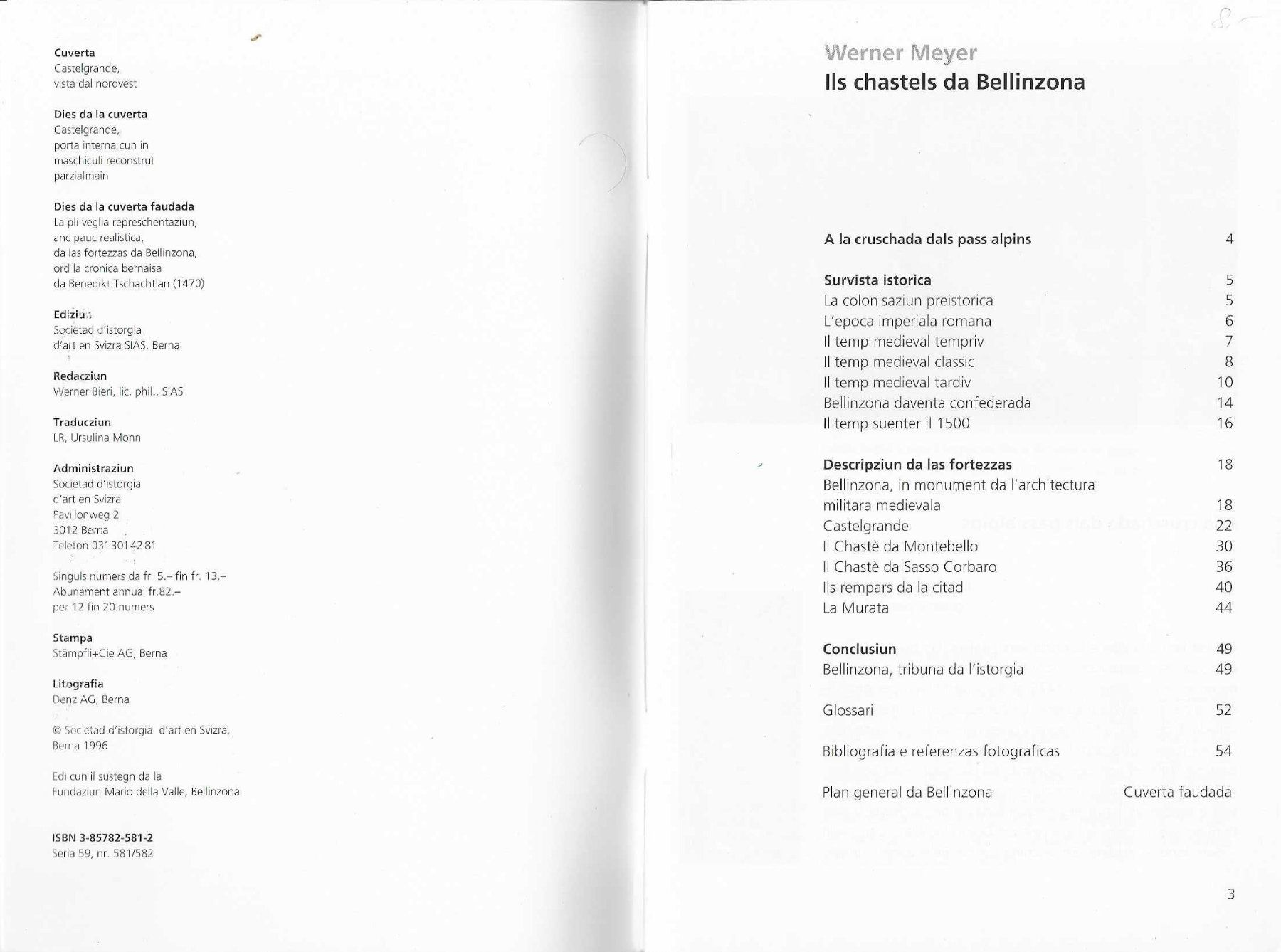 Livres: Ils chastels da Bellinzona – D'occasion à Flims - Dorf par Stagediver 1