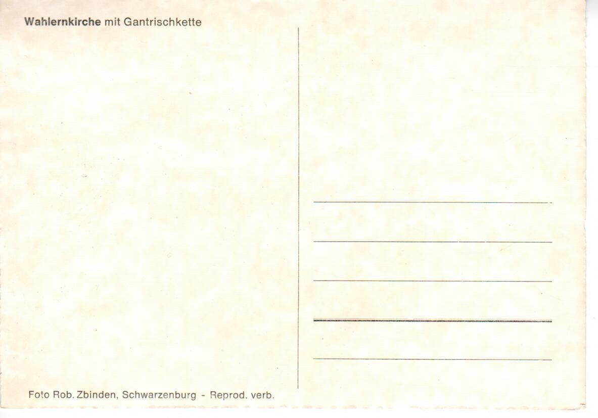 Cartoline postali: Wahlernkirche mit Gantrischkette – Usato da Wolhusen venduto da Curver9 1