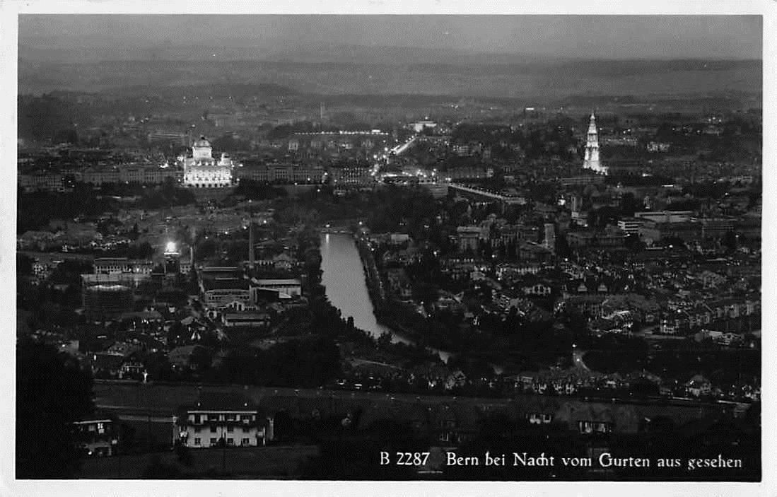 Cartoline postali: GRUSS aus BERN bei NACHT 1950 – Usato da Winterthur venduto da SchatzchischtliWinti