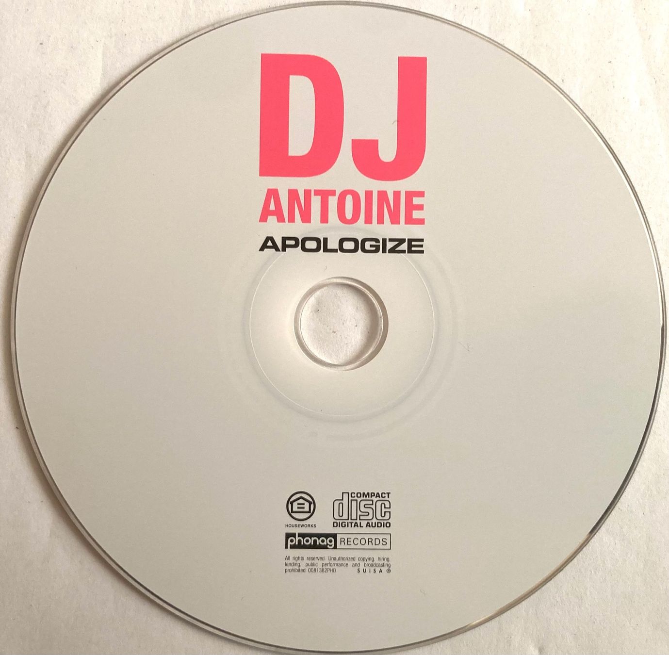 CDs: DJ ANTOINE - APOLOGIZE – Gebraucht aus Poliez-Pittet von Newtown-Records 2
