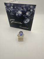 Eleganter 18 Karat Weissgold Ring mit Brillanten & Tansanit