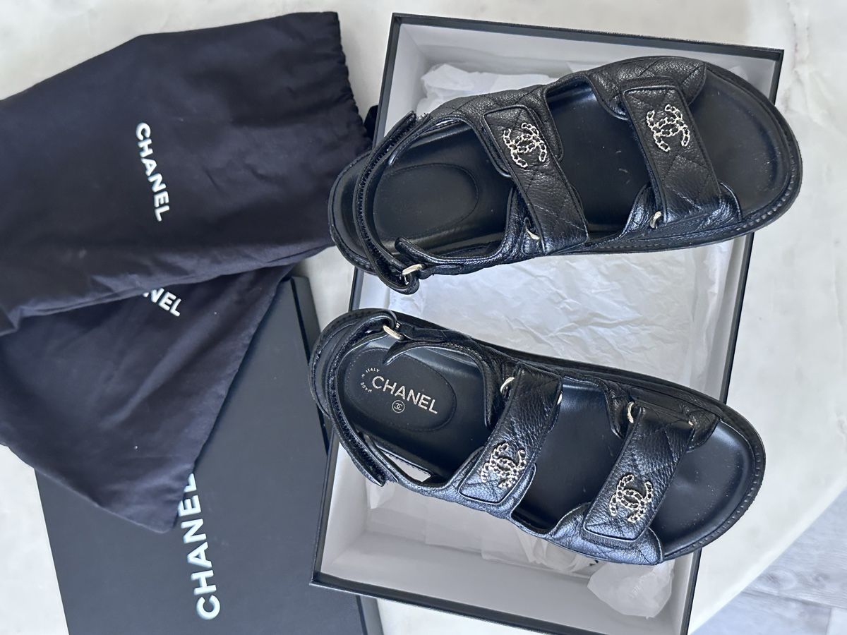 Chanel Damenschuhe: Chanel Dad Sandalen, Schwarz – Gebraucht aus Frick von Soleil4658 3