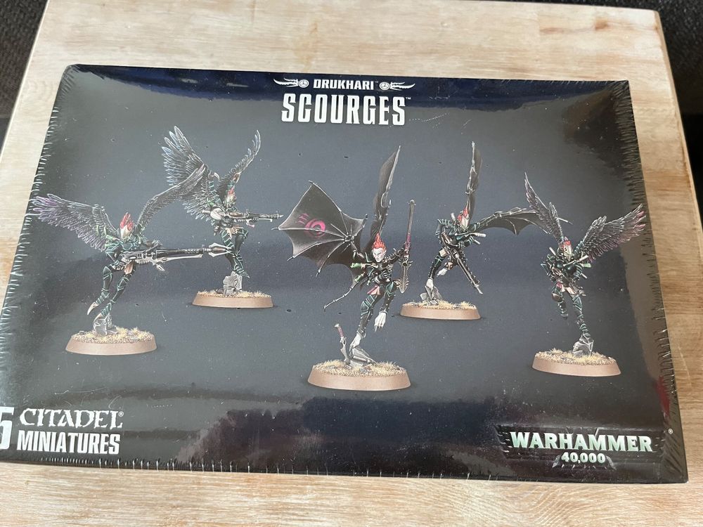 Games Workshop Drukhari Scourges – Miniatures Warhammer 40,000 – Escouade De 5 Figurines Avec Armes Interchangeables (Blaster, Lance Sombre, Etc.)