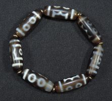 Dzi Bead Ethno Armband, Tibet Glücks Stein
