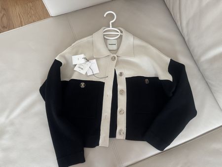 Sandro Baumwollstrickjacke 58 cm lang