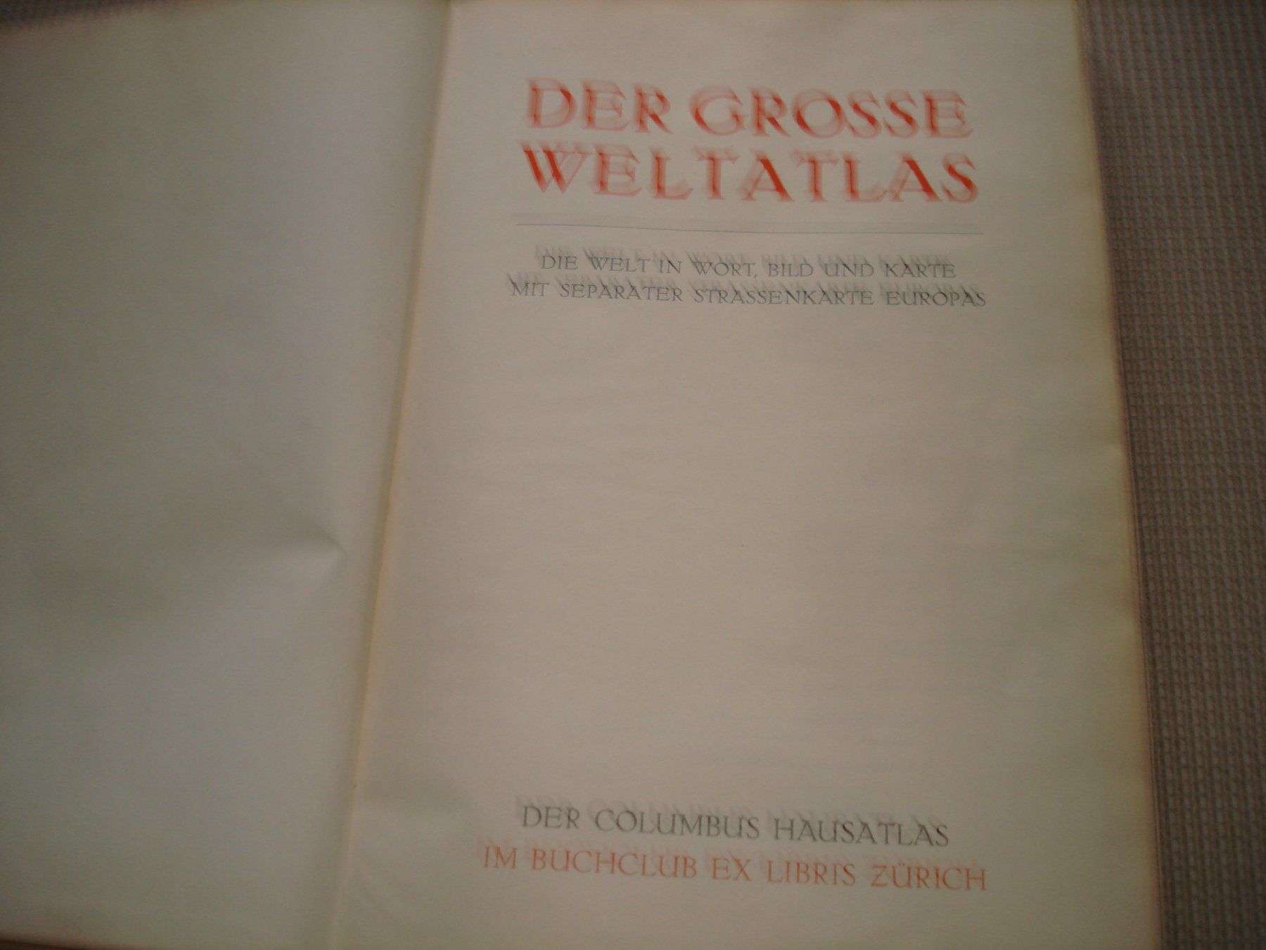 Bücher: Der grosse Weltatlas – Gebraucht aus Gossau ZH von Crfurrer 1