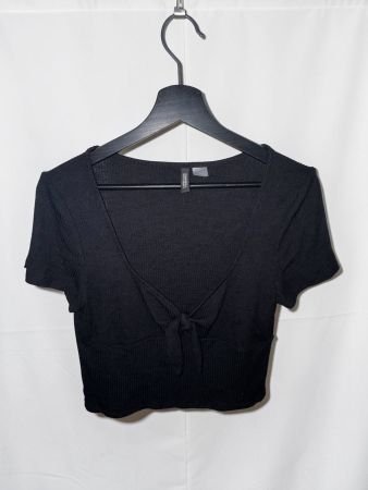H&M Top schwarz Gr. L mit Schleife