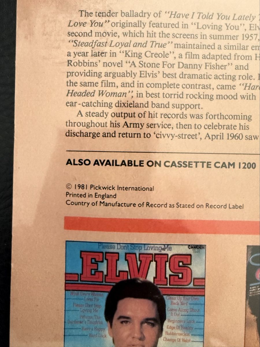 Vinyles: Elvis Presley Return to Sender Camden MINT – Neuf avec emballage d'origine à Goldach par Donpancho 5