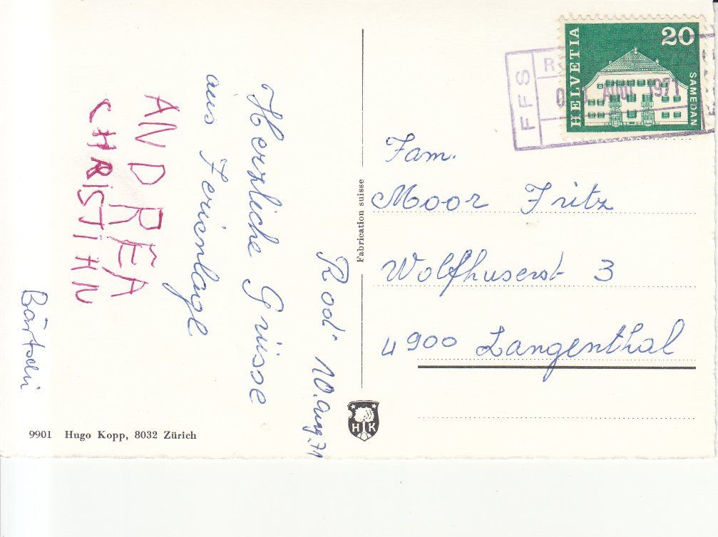 Cartoline postali: Rodi Fiesso 1971 – Usato da Bürglen TG venduto da StampGraf 1