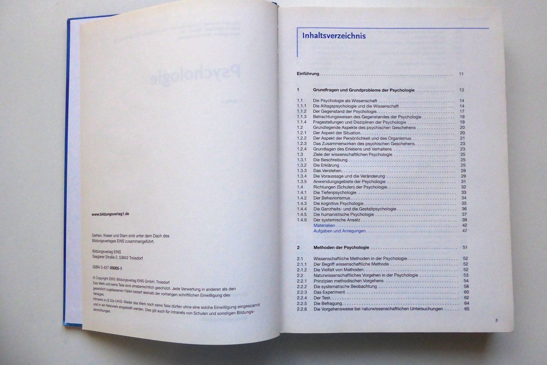Libri: PSYCHOLOGIE - Bildungsverlag EINS – Usato da Wettingen venduto da tonia3 2
