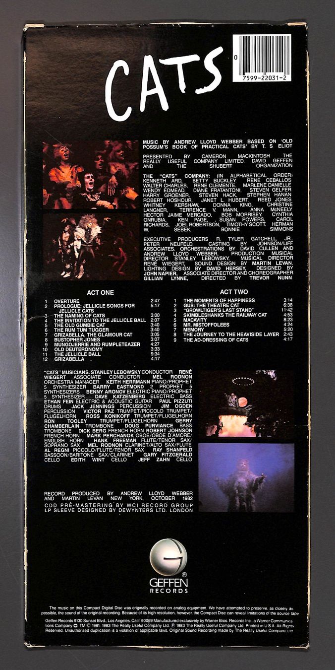 CDs: TWO-DISC SET "CATS" COPLETE ORIGINAL BROADWAY CAST RECORDING – Neu (gemäss Beschreibung) aus Zürich von Nobs1 3