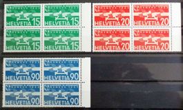 SUISSE 1932: Conf. du désarmement , aériens, blocs de 4 **