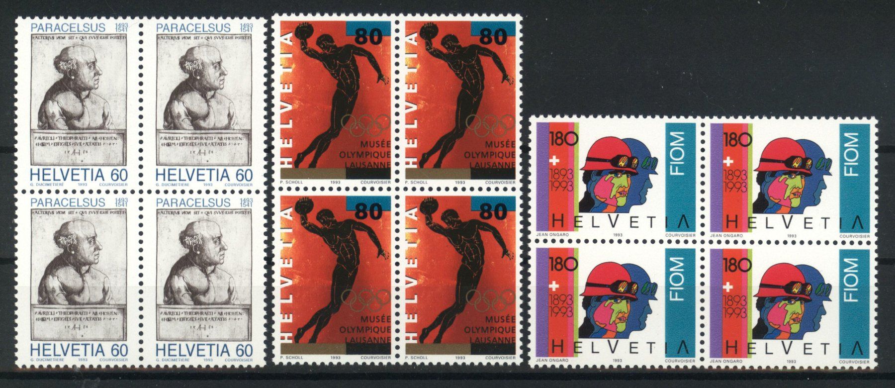 Tutti i francobolli: 1993, Sonderpostmarke I, Viererblöcke ** – Usato da Willisau venduto da Vollstempel