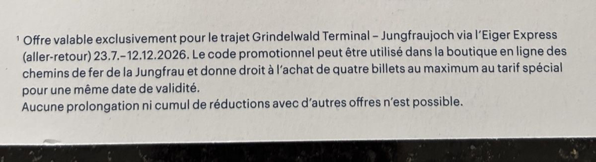 Gutscheine: Jungfraujoch - réduction  – Neu und originalverpackt aus Reconvilier von Audrey_11 3
