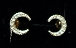 Mond Ohrringe mit funkelnden Steinen aus 925 Sterling Silber
