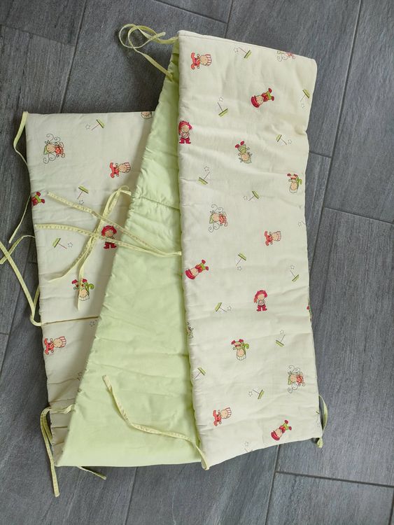 BDW Bettumrandung Kinderbett Schutz | Weicher Bettkantenschutz 70cm | Minky Stoff Waschbar Für Sicheres Schlafen