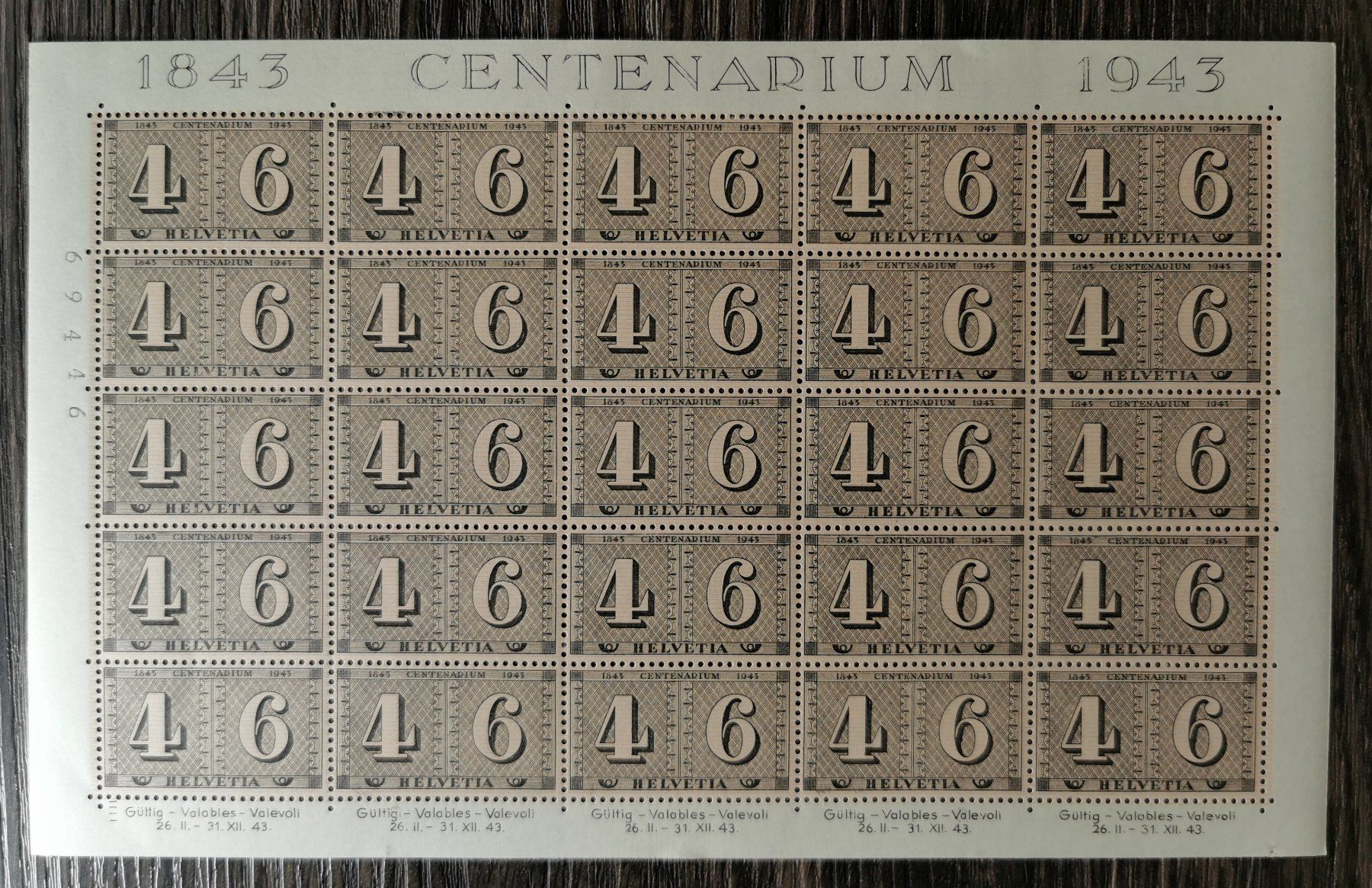 Tutti i francobolli: TR92 Bloc Timbre Suisse 1943 Non Oblitere – Usato da Cousset venduto da Patrick_Collections