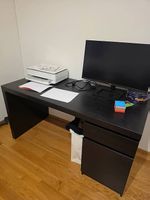 Scrivania legno nero con cassetto Ikea Malm