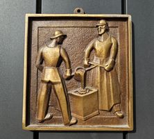 Plaque fonderie en bronze signée Gunzenhauser Sissach Basel