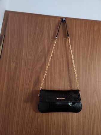 Sac à main Mario Valentino noir aspect croco 