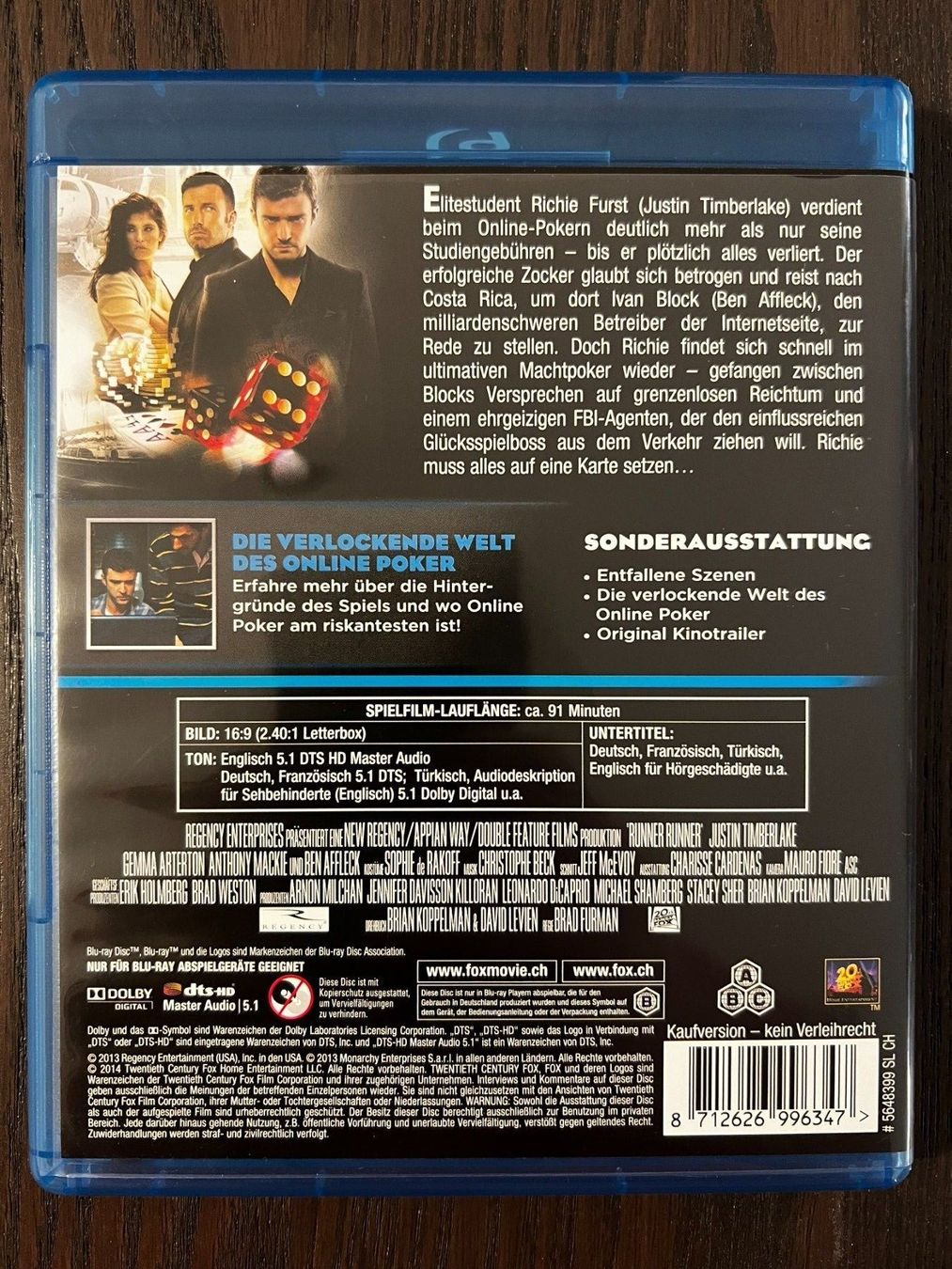 Tutti i DVDs: Runner Runner – Usato da Zürich venduto da Blu-ray_ZH 1