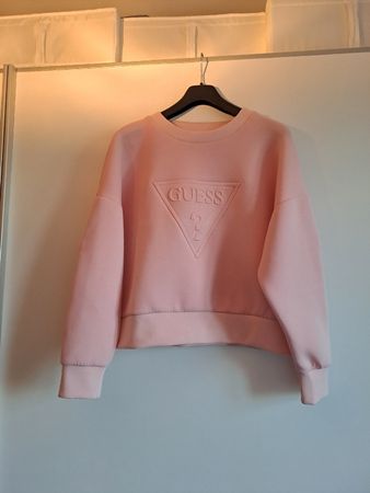 Guess Damen Pullover rosa Logo-Prägung Grösse M neuwertig