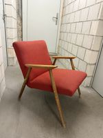 Cocktailsessel Retro Holzgestell rot gebrauchter Zustand