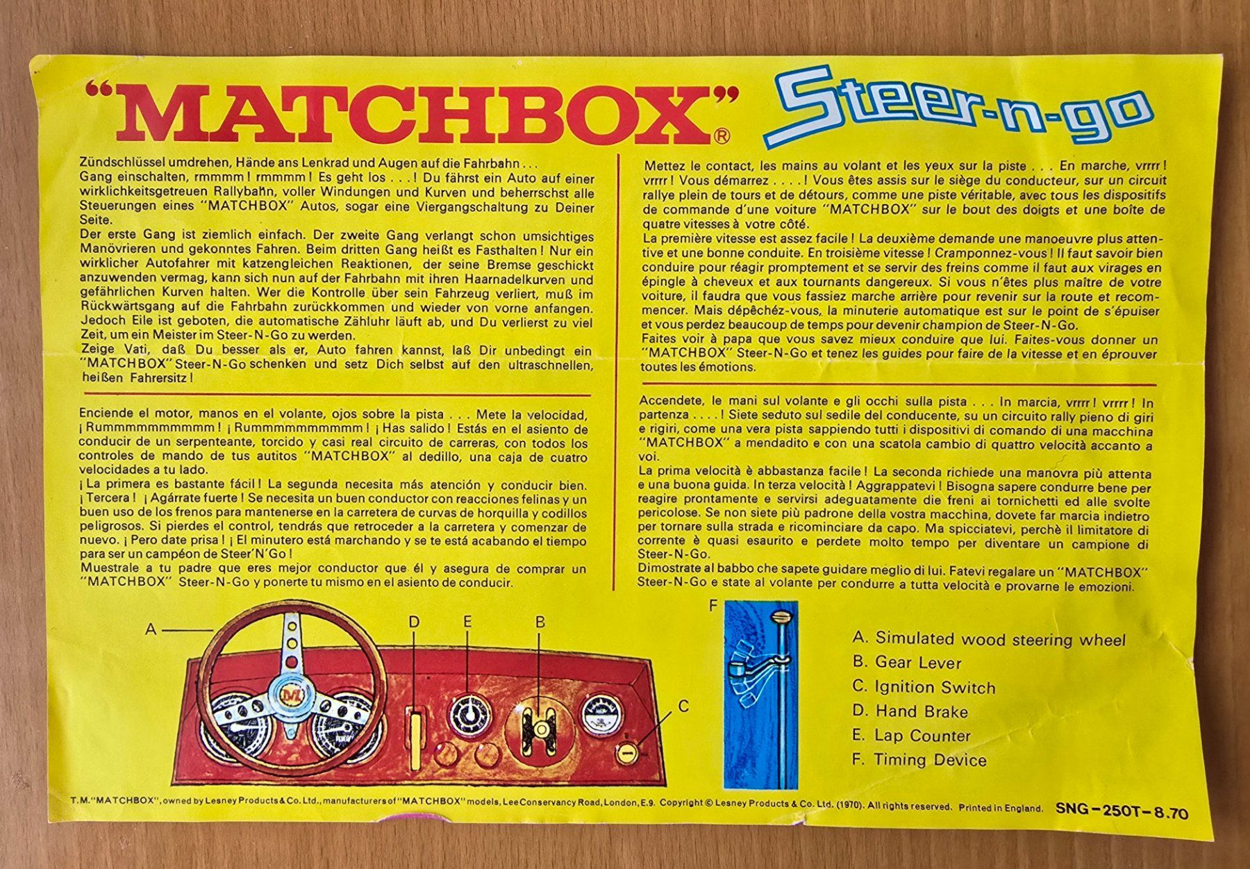 Matchbox Giocattoli: Matchbox Steer-n-go (Werbeblatt 1970) – Nuovo (secondo la descrizione) da Wallisellen venduto da Walter8304 1